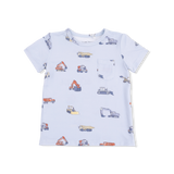 Construction Vehicles - Crew Neck Tee with Casual Short