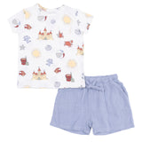 Sunny Sandcastles - Crew Neck Tee with Casual Short
