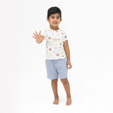 Sunny Sandcastles - Crew Neck Tee with Casual Short