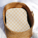 Beige & White Checkered Baby Lounger Cover