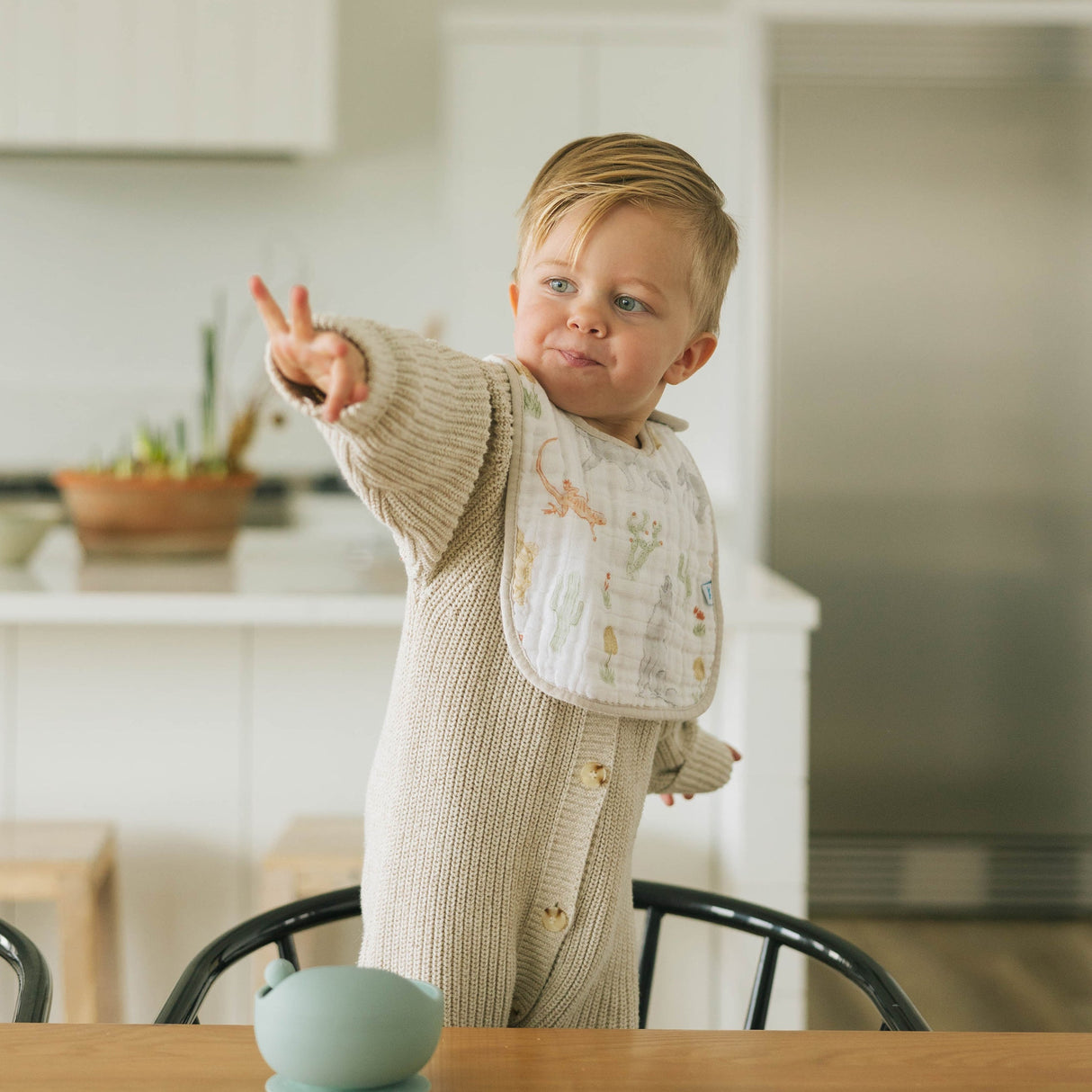 Cotton Muslin Classic Bib 3 Pack - Adobe Checker - HoneyBug 