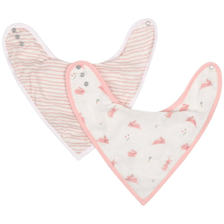 Bunny & Pink Wave Bib Set - HoneyBug 