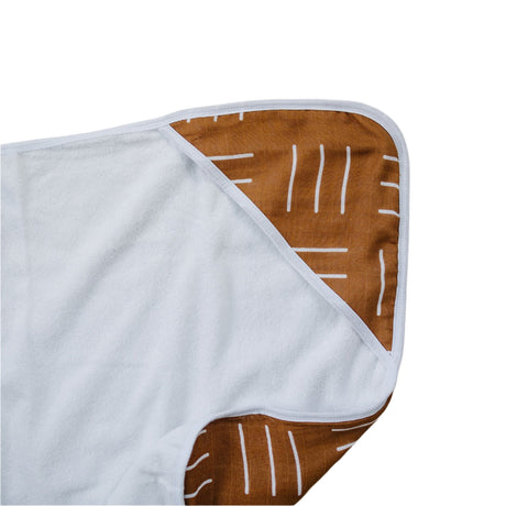 Mustard Mudcloth Muslin Hooded Towel - HoneyBug 