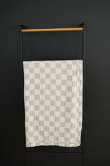 Taupe Checkered Muslin Quilt - HoneyBug 