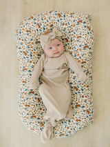 Oatmeal Organic Cotton Ribbed Head Wrap - HoneyBug 