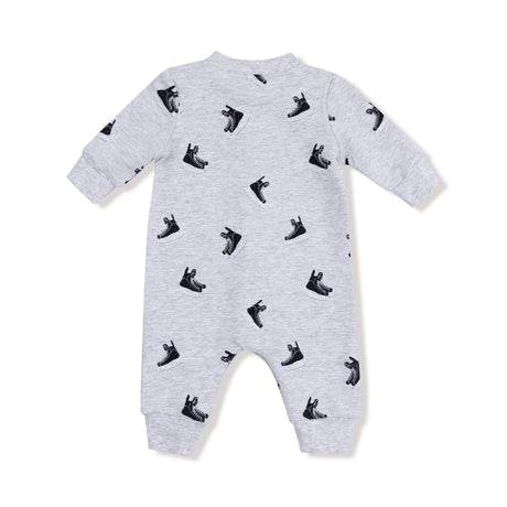 Baseball Collar Romper with Front Placket - Hockey - HoneyBug 