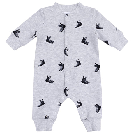 Baseball Collar Romper with Front Placket - Hockey - HoneyBug 