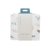 Cotton Muslin Crib Sheet - Animal Crowd - HoneyBug 
