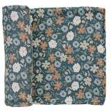 Midnight Floral Muslin Swaddle Blanket - HoneyBug 