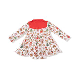 Long Sleeve Cowgirl Bodysuit Dress - Cowgirl Christmas - HoneyBug 