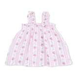 Winding Roses Stripe - Ruffly Strap Top and Bike Short