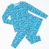 Blue Base Flowers Two Piece Long Set - HoneyBug 