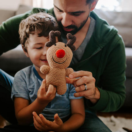 Rudolph Reindeer Rattle - HoneyBug 