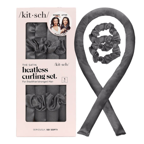 Heatless Hair Curler in Satin - Charcoal - HoneyBug 