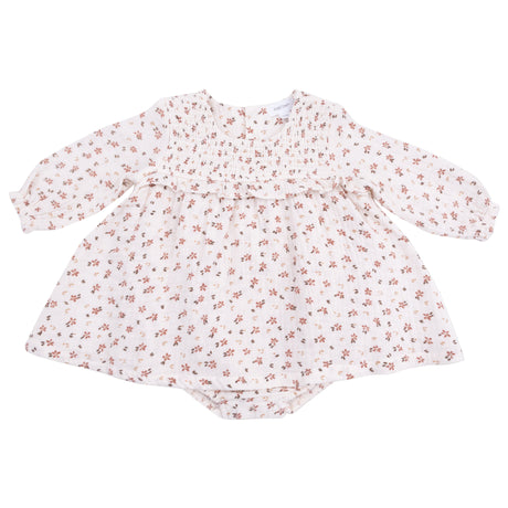 Long Sleeve Smocked Ruffle Bubble with Skirt - HoneyBug 