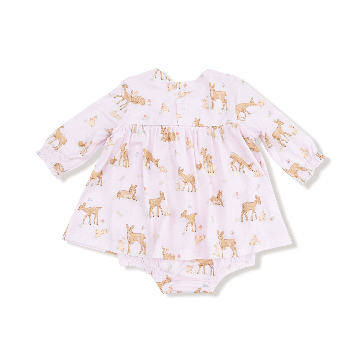 Long Sleeve Smocked Ruffle Bubble with Skirt - HoneyBug 