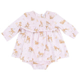 Long Sleeve Smocked Ruffle Bubble with Skirt - HoneyBug 