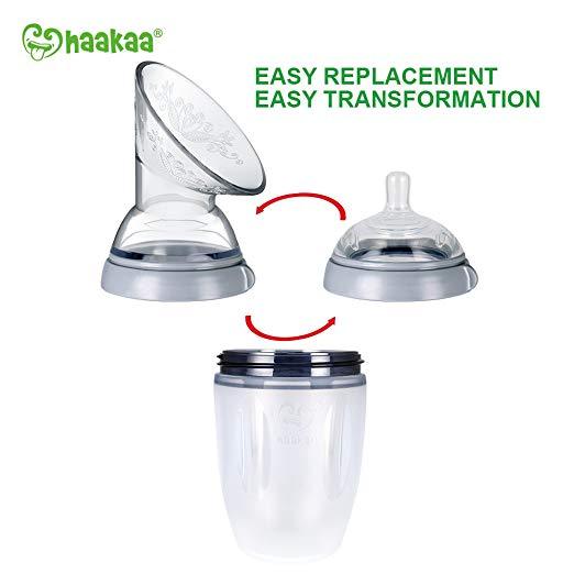 Haakaa Gen 3 Silicone Breast Pump and Bottle Pack 160 ml/6 oz - HoneyBug 