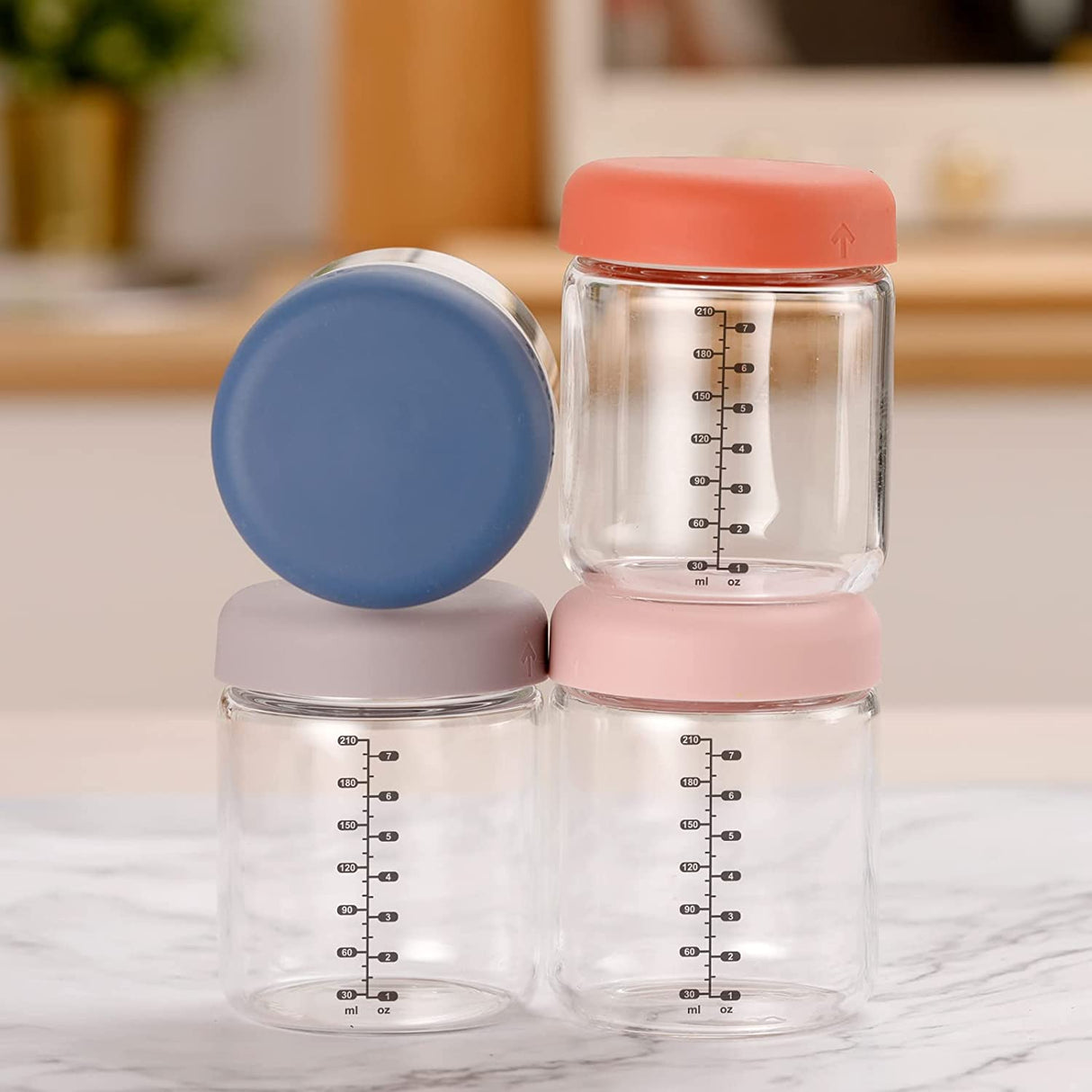 Haakaa Sealed Glass Storage Jar Set - HoneyBug 