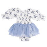 Belle Rosette Dot - Long Sleeve Smocked Bubble with Tutu
