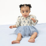 Belle Rosette Dot - Long Sleeve Smocked Bubble with Tutu