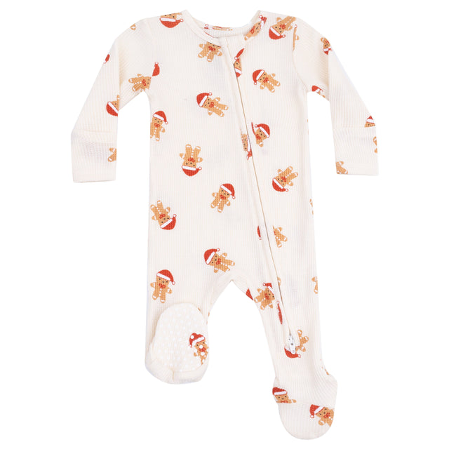 2 Way Zipper Footie - Gingerbread - HoneyBug 