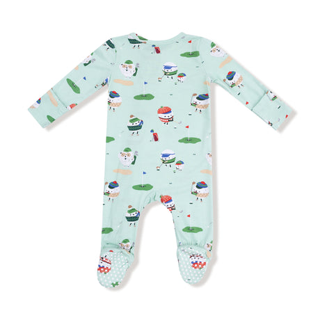 2 Way Zipper Footie - Golf Pros - Green - HoneyBug 