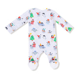 Holiday Penguins - 2 Way Zipper Footie - HoneyBug 