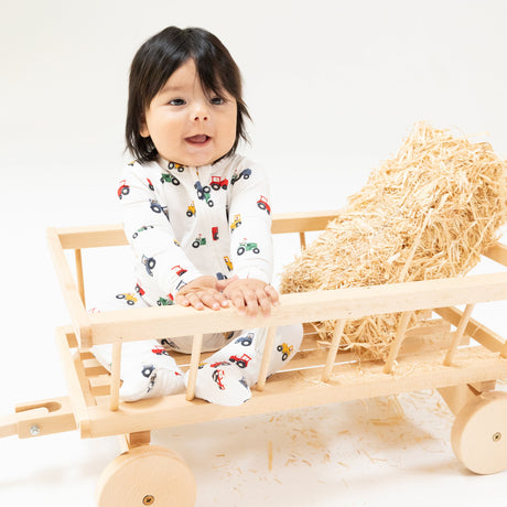 2 Way Zipper Footie - Mini Tractors - HoneyBug 