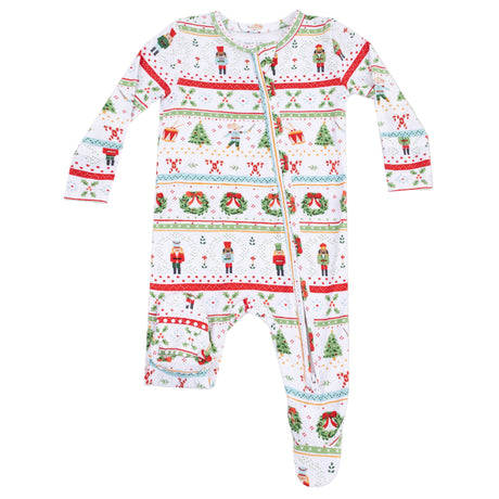 2 Way Zipper Footie - Nutcracker Fair Isle - HoneyBug 