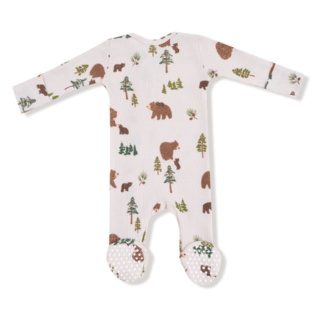 2 Way Zipper Footie - Sweet Brown Bears - HoneyBug 