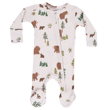 2 Way Zipper Footie - Sweet Brown Bears - HoneyBug 
