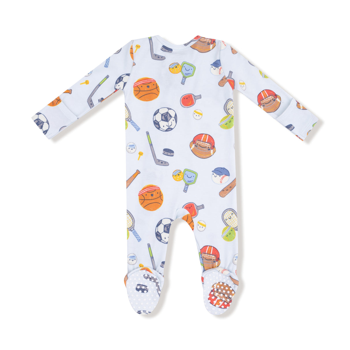 2 Way Zipper Footie - Sports Ball Friends - HoneyBug 
