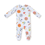 2 Way Zipper Footie - Sports Ball Friends - HoneyBug 