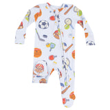 2 Way Zipper Footie - Sports Ball Friends - HoneyBug 
