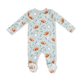 2 Way Zipper Footie - Touchdown Time Grey Mist - HoneyBug 