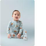 2 Way Zipper Footie - Touchdown Time Grey Mist - HoneyBug 