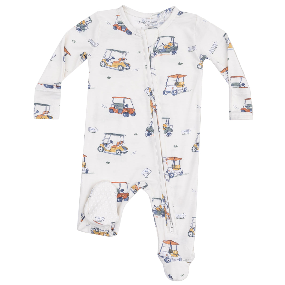 2 Way Zipper Footie - Zooming Golf Carts - HoneyBug 