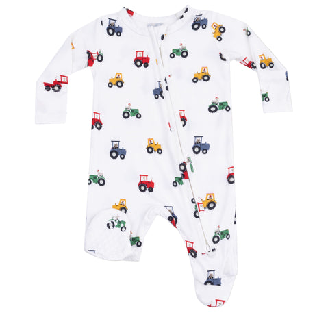 2 Way Zipper Footie - Mini Tractors - HoneyBug 