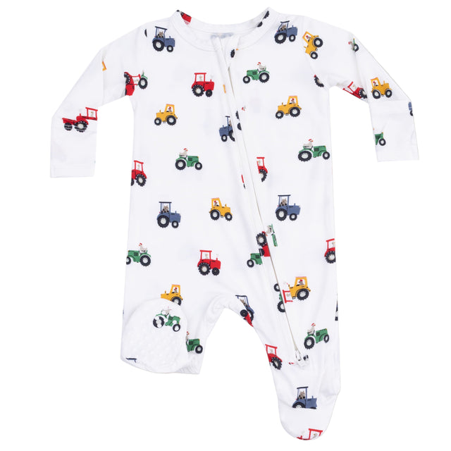 2 Way Zipper Footie - Mini Tractors - HoneyBug 