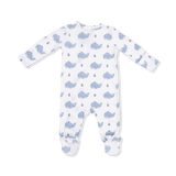 Bubbly Sailor Whales Blue - 2 Way Zipper Footie