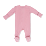 Solid Rose Elegance - 2 Way Zipper Footie