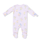 Vintage Spring Ducklings Pink - 2 Way Zipper Footie
