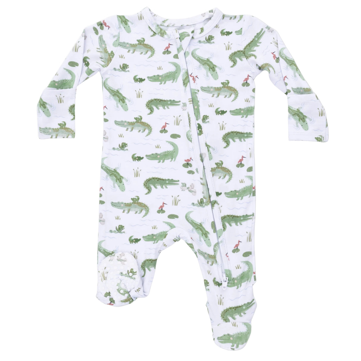 Crayon Alligators - 2 Way Zipper Footie
