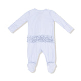 2 Way Zipper Ruffle Back Footie - Arctic Ice - HoneyBug 