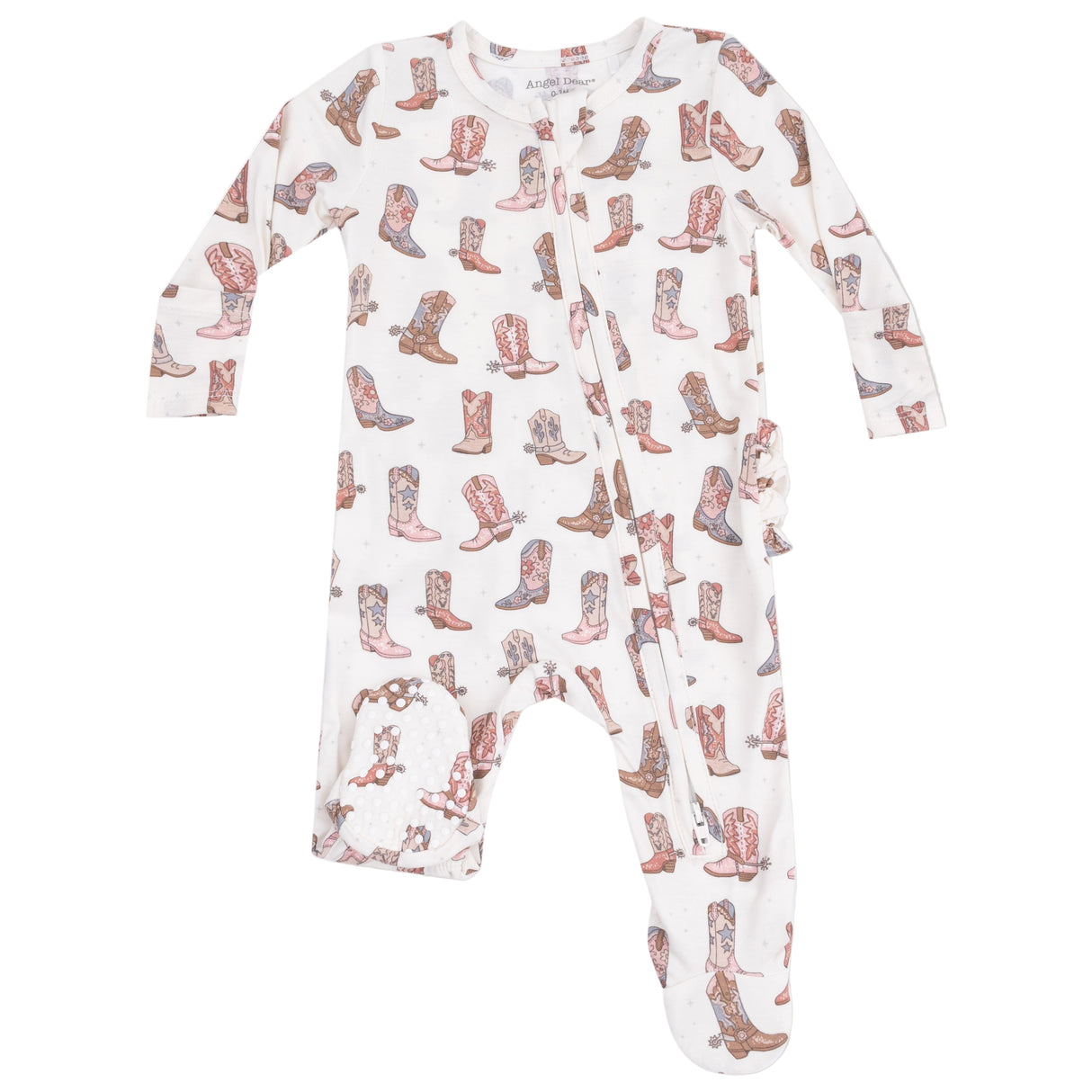 2 Way Zipper Ruffle Back Footie - Future Cowgirl - HoneyBug 