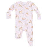 2 Way Zipper Ruffle Back Footie - Little Fawn - HoneyBug 