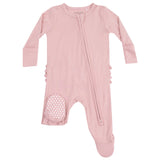 2 Way Zipper Ruffle Back Footie - Mellow Rose - HoneyBug 