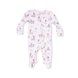 Fancy Hounds with Bows - 2 Way Ruffle Back Zipper Footie