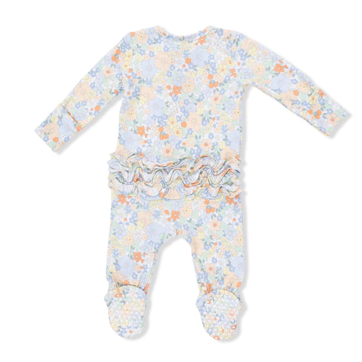 Georgia Floral - 2 Way Ruffle Back Zipper Footie